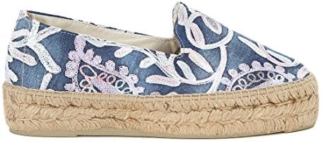 Manebí Paris Embroidered Denim and Jute Espadrillas