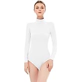 UINASH Women's Long Sleeve Leotard Turtleneck Spandex Dance Bodysuit Dancewear Gym Yoga