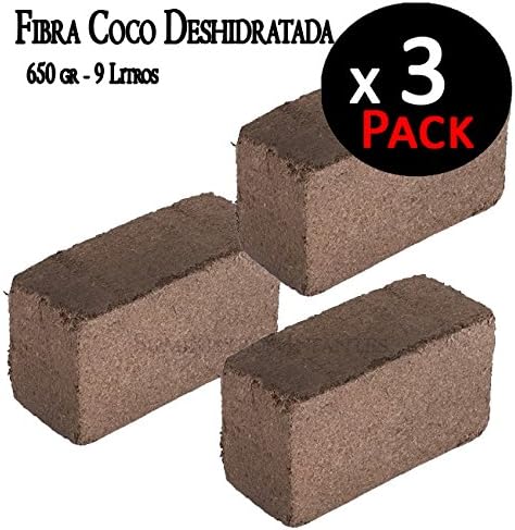 FIBRA DE COCO DESHIDRATADO (650 Gr - 9 Litros) Sustrato Bloque ...