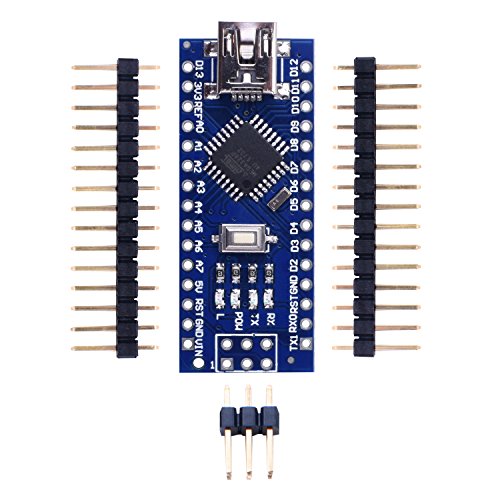 UNIROI Mini Nano V3.0 CH340G ATmega328P 5V 16M Micro Controller Board for Arduino (with 2pcs 15pin headers, 1pcs 6pin headers) UKY64