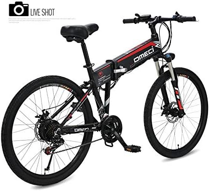 MYYDD Electric Bike Mens Mountain Ebike Built-in 48V 10AH Lithium Battery 26 Inch Folding E-bike with Display and LED Indicator Light