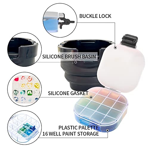 Paint Palette for Acrylic Painting, Portable Paint Palette with Lid and