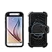 ULAK Hybrid Rugged Three Layer Holster Case with Built-in Rotating Kickstand and Belt Swivel Clip for Galaxy S6 - Black