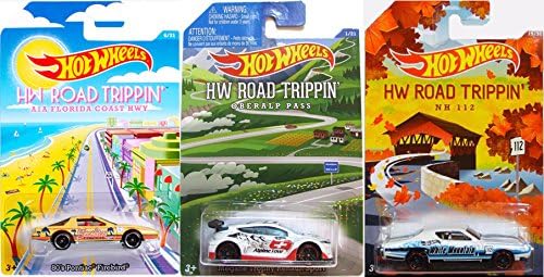 Road Trippin' 2015 Hot Wheels Exclusive cars New Hampshire Dodge Charger Alpine Tour Renault Sport &amp; Florida 80's Pontiac Sunshine State Circuit