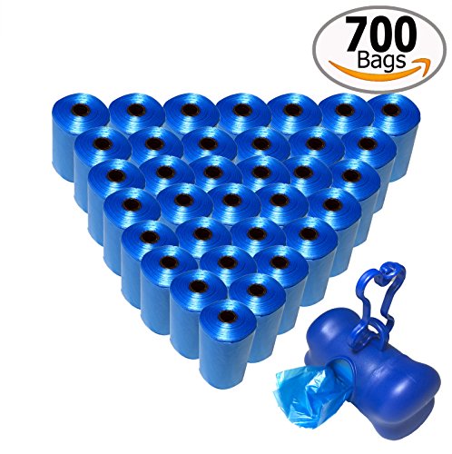 Poop Bags for Pets with Dispenser Included â€“ 700 Count Waste Disposal Large Bags with Holder for Dogs, Easy Open High Quality Unscented Materials, Fits Most Dispenser, Best Lifetime Guarantee (Set of 700)