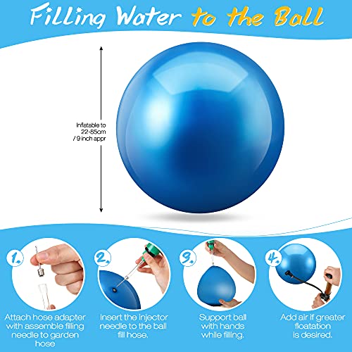 Swimming Pool Ball with Hose Adapter 9 Inch Fills with Water Pool Ball