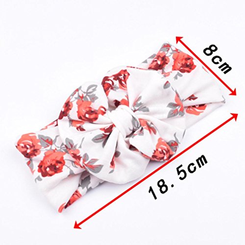 Tenworld Babys Hairband Turban Bowknot Headwrap Headband Newborn Photography Props (Red)