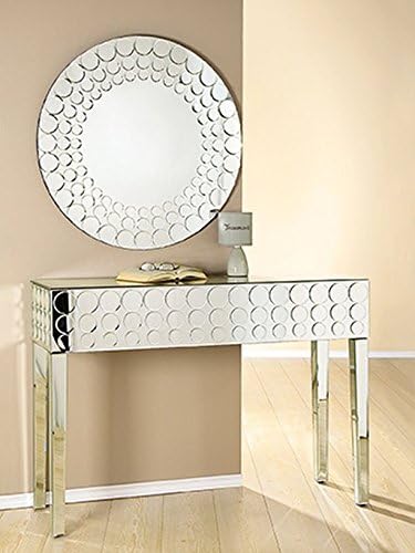 Gilde MDF Console Table Silver Drop Polished Mirror L 40 x W 120 x H 85 cm