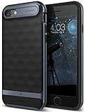 iPhone 7 Case, Caseology [Parallax Series] Slim Dual Layer Protective Textured Geometric Cover Corner Cushion Design [Black / Deep Blue] for Apple iPhone 7 (2016) (Electronics)