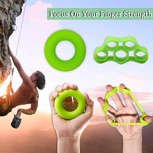Pnrskter Hand Grip Strengthener Kit (6 Pack) Finger Exerciser, Grip Strength Trainer, New Material, Forearm Grip Workout, Finger Stretcher, Relieve Wrist & Thumb Pain, Carpal Tunnel.