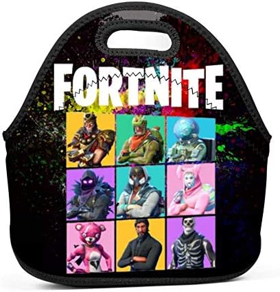 MEI2018 Custom 3D Printing For-tnite Neoprene Lunch Bag Lunch Tote Waterproof Outdoor Travel Picnic Carry Case Lunchbox Handbags With Zipper For Adult Teens Kids