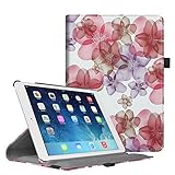 Fintie iPad Mini 1/2/3 Case - 360 Degree Rotating Stand Case Cover with Auto Sleep/Wake Feature for Apple iPad Mini 1 / iPad Mini 2 / iPad Mini 3, Floral Purple