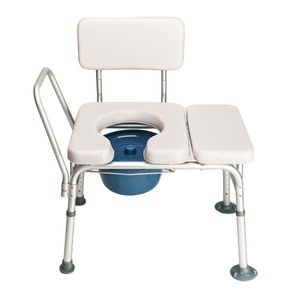 Azadx 2in1 Medical Commode and Transfer Bench, Multifunctional Heavy