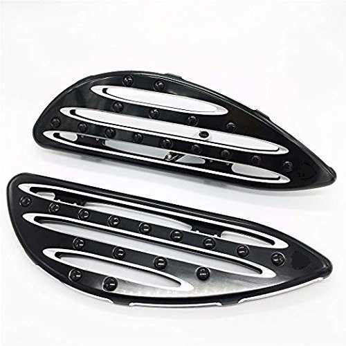 Ocamo 2PCS Motorcycle Foot Pegs or Gear Lever Foot Rests Pedal for Harley Glide Street Glide Front Foot Pegs; Black and white