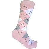 Triple M Plus Men's Cotton Pink Dress socks,One size fits most men; Sock Size 10-13.