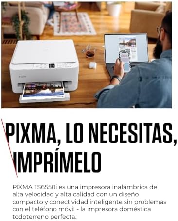 PIXMA TS6550I - Impresora Todo en Uno con Conectividad Wi-Fi y Pantalla OLED de 1,42” | Inalámbrica para una Impresión Fácil Desde Tu Smartphone PIXMA Print Plan