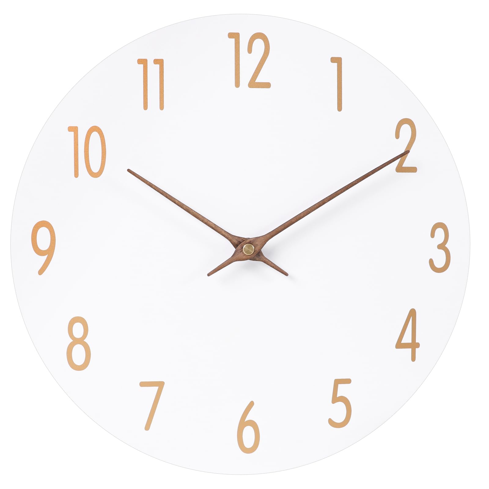 Photo 1 of JoFomp Wall Clocks Battery Operated, 16 Inch Silent Non Ticking Wood Modern Wall Clock, Quartz Black and Gold Wall Clock Decorative for Living Room Decor Kitchen Bedroom Office Home (White, 16 Inch)