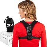 EZmed Back Posture Corrector For Women & Men – Adjustable Posture Brace For Slouching & Hunching – Invisible And Breathable Under Clothes – Shoulder & Spine Alignment – Carry Bag Included
