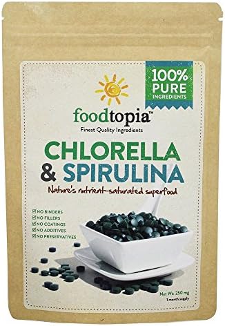 Chlorella & Spirulina Tablets (1 Month Supply) Net weight 250 mg