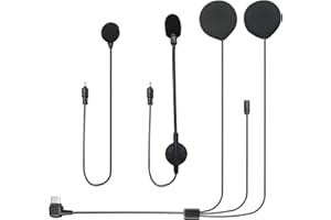 Motorcycle Helmet Headset Hi-fi Speakers with Boom and Button Microphone Audio Kit for X10