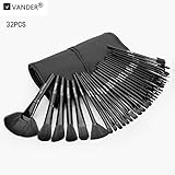 Professional Soft 32 Pcs Black Vander Makeup Brush Set Cosmetic Eyebrow Shadow Brushes Lip