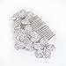 EVER FAITH Silver-Tone Bridal 3 Orchid Flower Clear Austrian Crystal Hair Comb