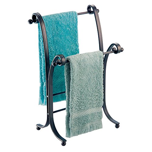 iDesign York Metal FreeStanding Hand Towel Drying Rack for Master