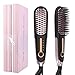 Hair Straightening Brush 3.0, Buture Mini Hair Straightener Brush Negative ion Ceramic Iron Hair Brush Fast Heat Hot Brush Travel Size Anti-scald MCH 110-240V Temperature Lock (Black)