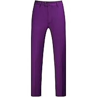 MOGU Mens Pink Dress Pants Slim Fit with Adjustable Waist Size 30 Purple at  Amazon Men's Clothing store