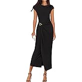 ZESICA Women's 2026 Summer Mock Neck Casual Bodycon Dress Cap Sleeve Elegant Cocktail Party Long Midi Dresses