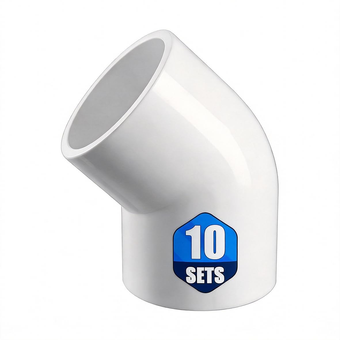 Photo 1 of 1-1/2" 45 Degree PVC 2 Way Elbow Fitting, 10 Pcs Angle Pipe Connectors, Schedule 40 Furniture Grade Fittings for Building PVC Furniture DIY Garden Structures and Frames