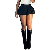 Shiyinvie Women Bubble Mini Skirt, High Waist Puffy Balloon Short Skirt