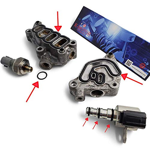 K-Motor Performance Vtec Solenoid Gasket Complete Service Kit for (V6 3.5L Engines) Variable Timing Valve Oring Seals - Fits Honda Odyssey Pilot Ridgeline Accord - 6Pcs Kit