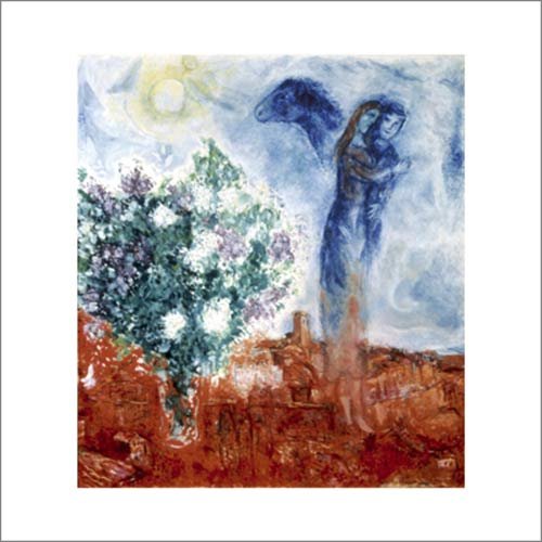 Kunstdruck / Poster Marc Chagall - Die liebenden ber st Paul, 1970/71 - 30 x 30cm - Premiumqualität - Klassische Moderne, Flu