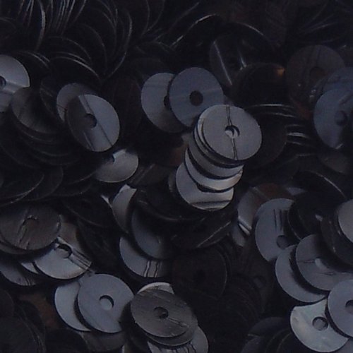 6mm Flat Round SEQUIN PAILLETTES ~ WOOD GRAIN * BLACK EBONY * Premium ~ Loose sequins for embroidery, bridal, applique, arts, crafts, and embellishment. Made in USA.