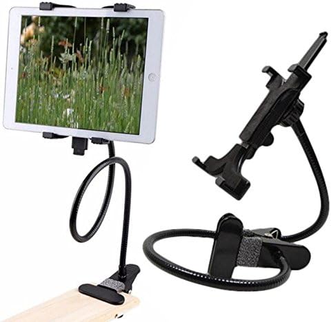 Lazypod /Gooseneck Stand clip holder for iPad Air, Air2, Pro, iPad mini,mini2, mini3, mini 4, iPad 4th gen Samsung tablets - Kitchen, Bed, Car, Office, etc.,