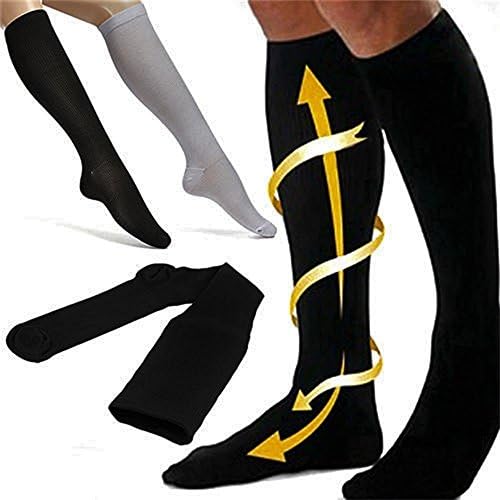 Spontaicals Knee High Firm Support Closed Toe Casual Compression Socks, 30-40 mmhg (Small/Medium, Black)