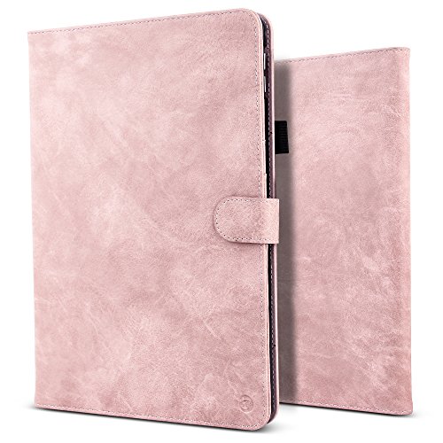 iPad Pro 10.5 Case,BELK Vintage Luxury Leather Folio Flip Smart Protective Cover Case With Card Slots & Pencil Holder & Magnetic Wake/Sleep For Apple iPad Pro 10.5 Inch 2017 - Pink