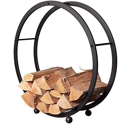 DH Kaminholzregal Kaminholzständer Holzkorb Kaminholzhalter rund Ø 70cm