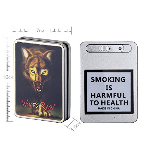USB Cigarette Case with Lighter Cigarette Box Electronic Flameless Rechargeable Windproof Lighters Can Hold 16 Cigarette Smoke