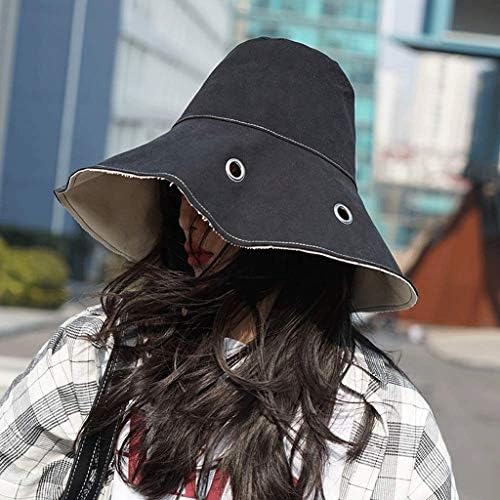 Khfsy ブランド買うならブランドオフ 夏のカバーフェイスファッション韓国語 バージョンの潮の漁師日焼け止め日焼け止めバケツキャップ両面帽子夏のビーチに沿って屋外