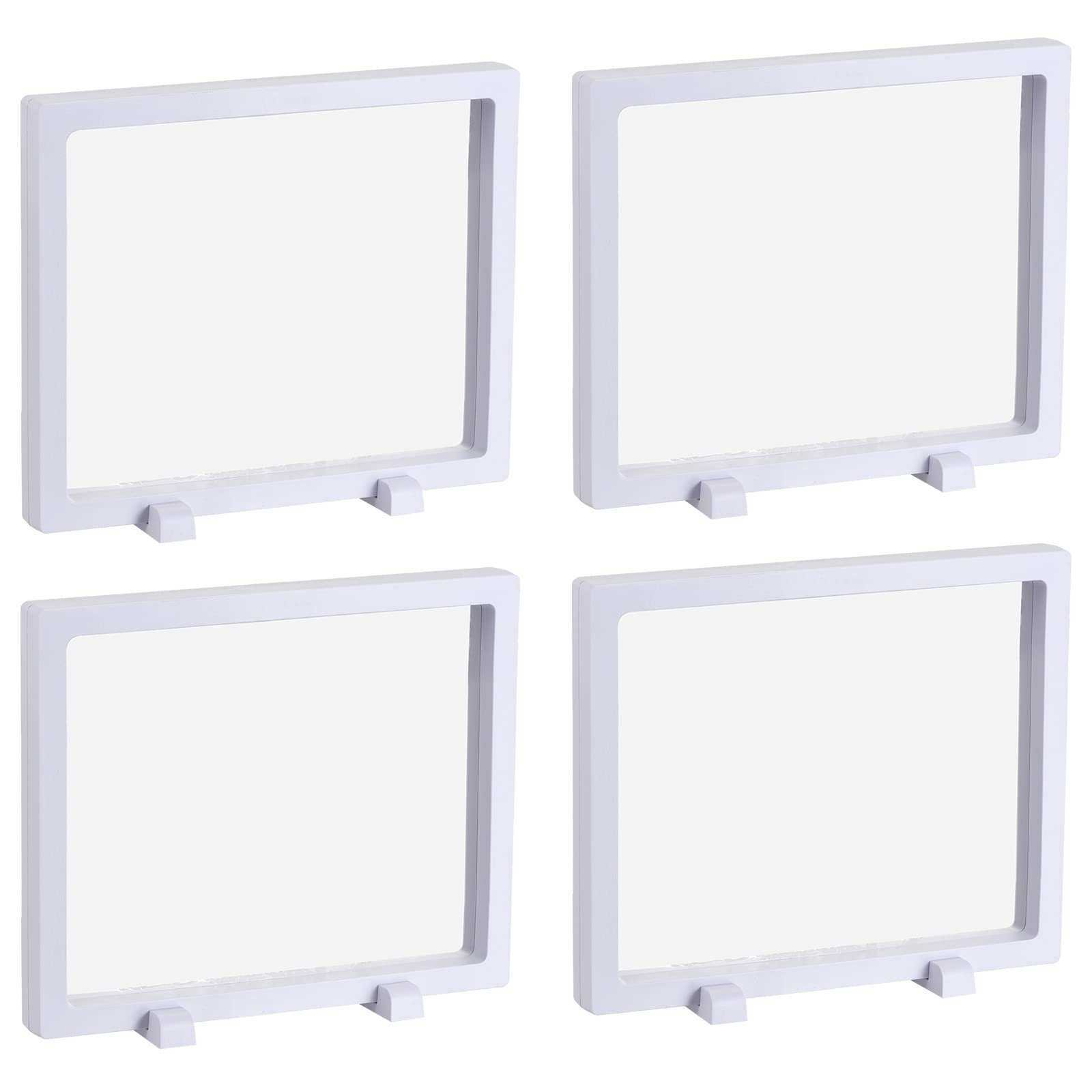 Photo 1 of MECCANIXITY Floating Frame Display Holder Stand 3D Jewelry Display Box with Base 7.09 x 7.09 x 0.79 inch White Pack of 4