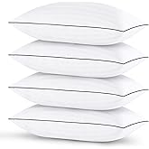 GOHOME Pillows Standard Size Set of 4 - Bed Pillows for Sleeping 4 Pack, Cooling Supportive Hotel Pillows with Premium Soft Down Alternative Fill for Side Stomach and Back Sleepers