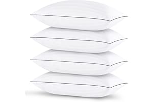 GOHOME Pillows Standard Size Set of 4 - Bed Pillows for Sleeping 4 Pack, Cooling Supportive Hotel Pillows with Premium Soft Down Alternative Fill for Side Stomach and Back Sleepers
