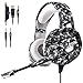 BEDOHAVE Gaming Headset for PS4, Xbox One, Nintendo Switch, Laptop, Mac, PC, Stereo Surround Sound Noise Canceling Headphones with Led Light Mic, Mute Volume Control
