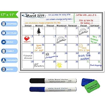 Magnetic Dry Erase Calendar Fridge Monthly White Board Calendar Planner for Kitchen Refrigerator Wall Calendar Large Size 17
