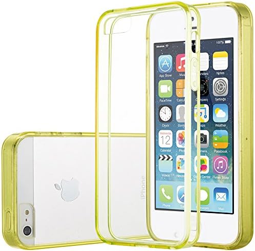 iPhone SE Case, iPhone 5S Case, GearDawn [PC + TPU] Transparent Ultra-Slim Protective Light-Weight Shock-Absorption TPU Bumper and Anti-Scratch [Crystal Clear] Back For Apple iPhone SE/5/5S (Yellow)