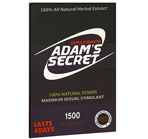 Adam's Secret 1500 100% Natural Male Libido Performance Enhancement 10 Pack (1 Pack)