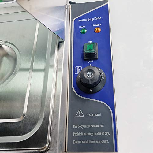TAIMIKO Bain Marie Food Warmer Buffet Warmer Steam Table Stainless Steel Electric Container Temperature Control W/Glass Top for Catering and Restaurants Commercial Grade 1800W, 1/2 GN 5Pan - Thumbnail 4