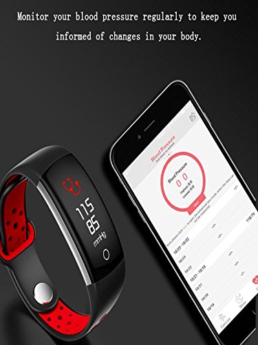 Boofab Fitness Tracker Watch, Q6 Smart Sports Bracelet with Blood Pressure Monitor,IP68 Waterproof Activity Tracker with Calorie Counter Watch Pedometer Sleep Monitor Bands for Women Men (Gray)